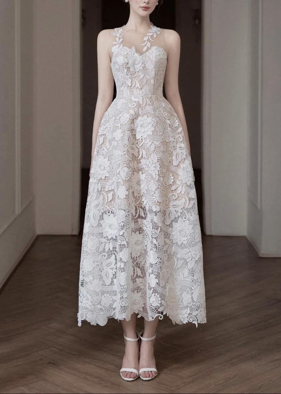 Farouk Floral Lace Midi Dress