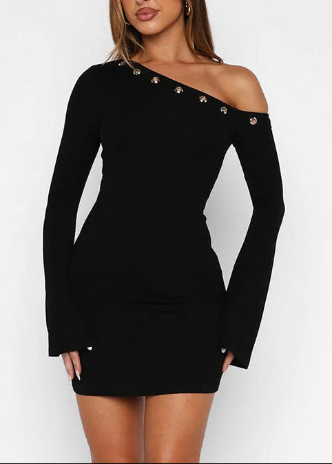 Darko One Shoulder Eyelet Mini Dress