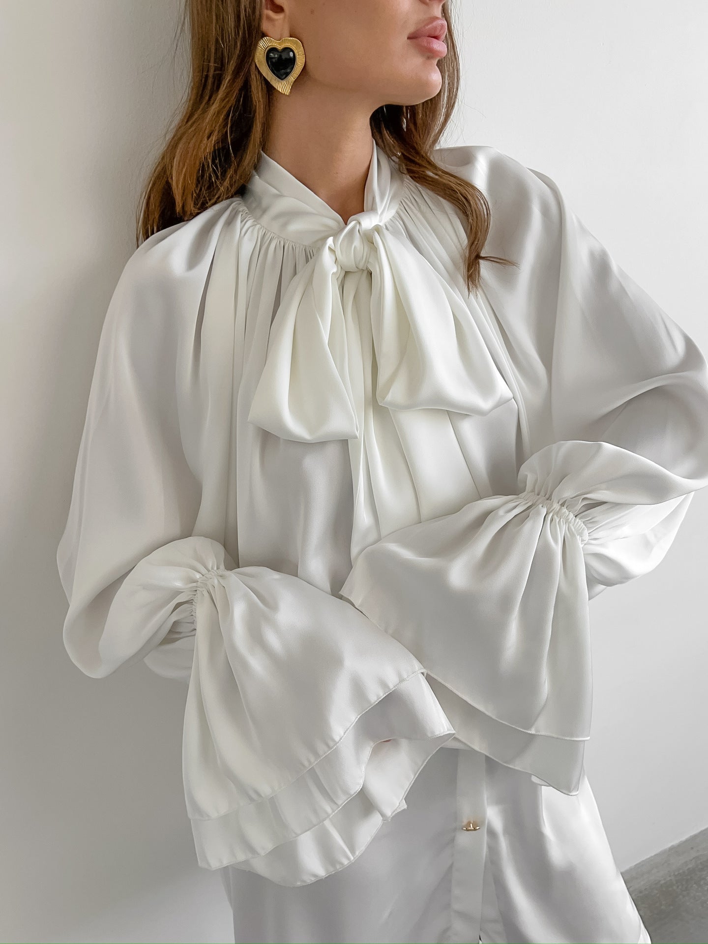 Ambella Ruffle Bow Lace Up Shirt