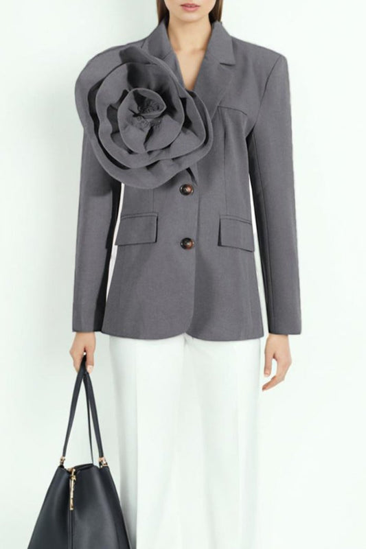 Bevverly Flower Lapel Blazer