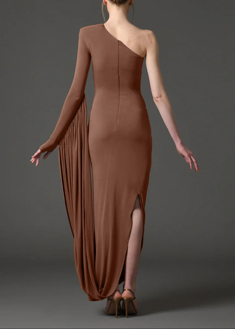 Zarah One Shouder Ruch Maxi Dress
