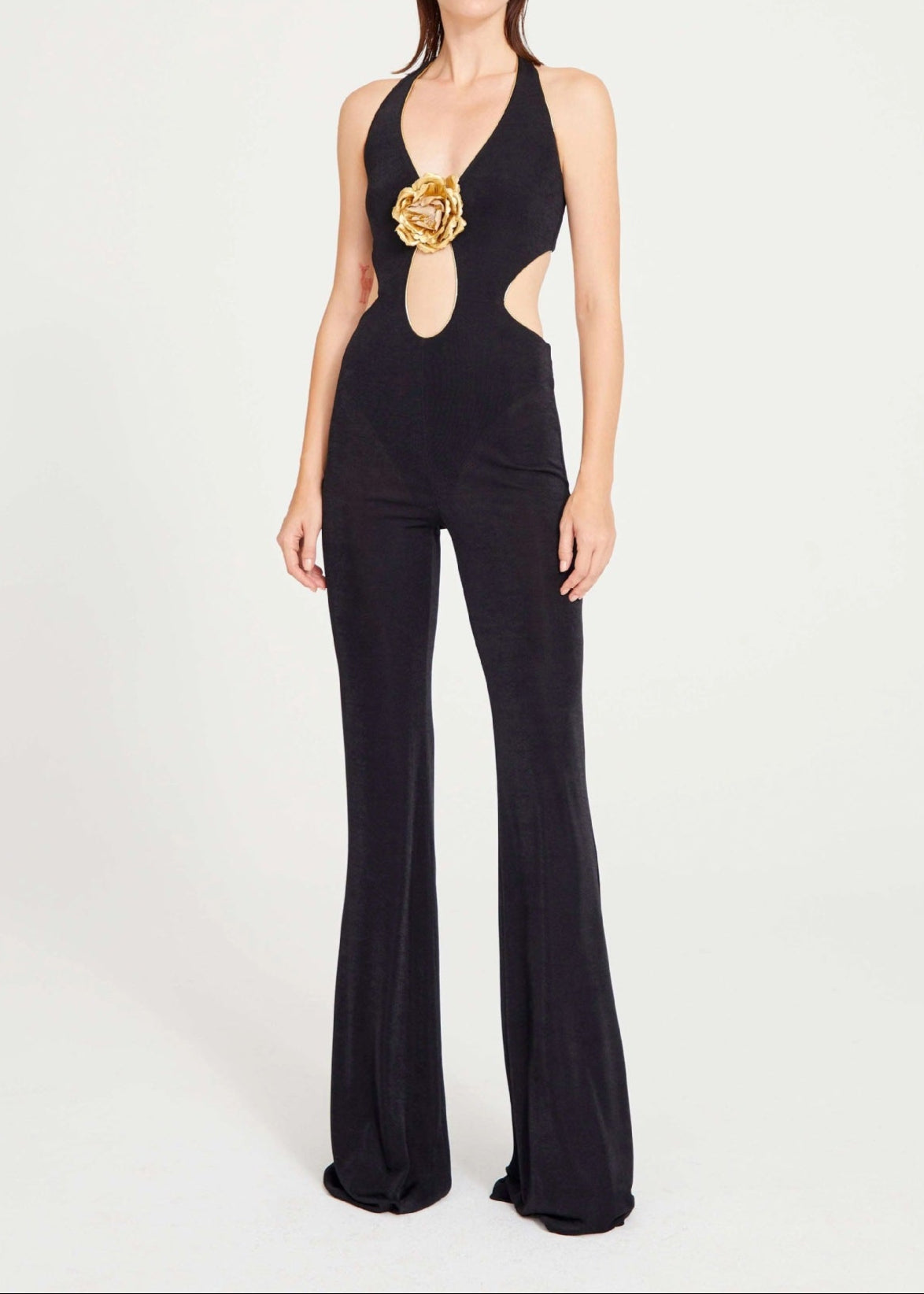 Sidney Cutout Flower Backless Jumpsuit