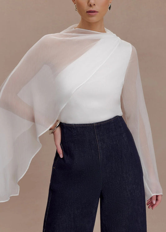 Fadzai Cape Sleeve Mesh Top