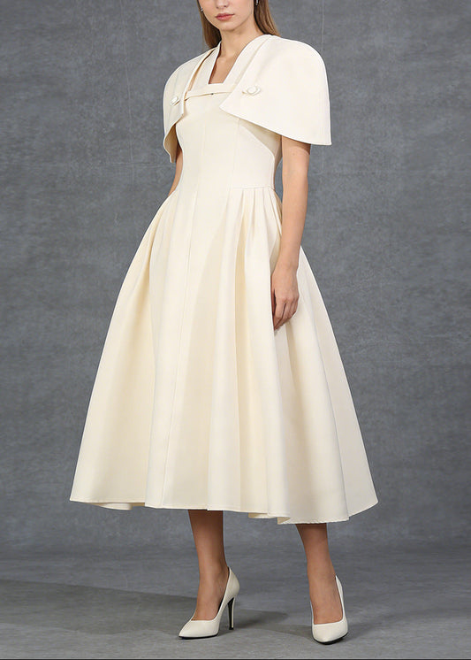 Diodotus Shawl Ruffle Midi Dress