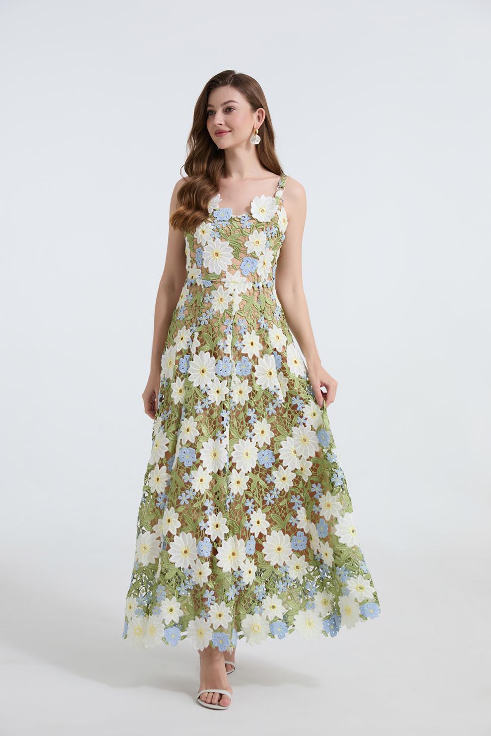 Faustus Flower Cutout Maxi Dress