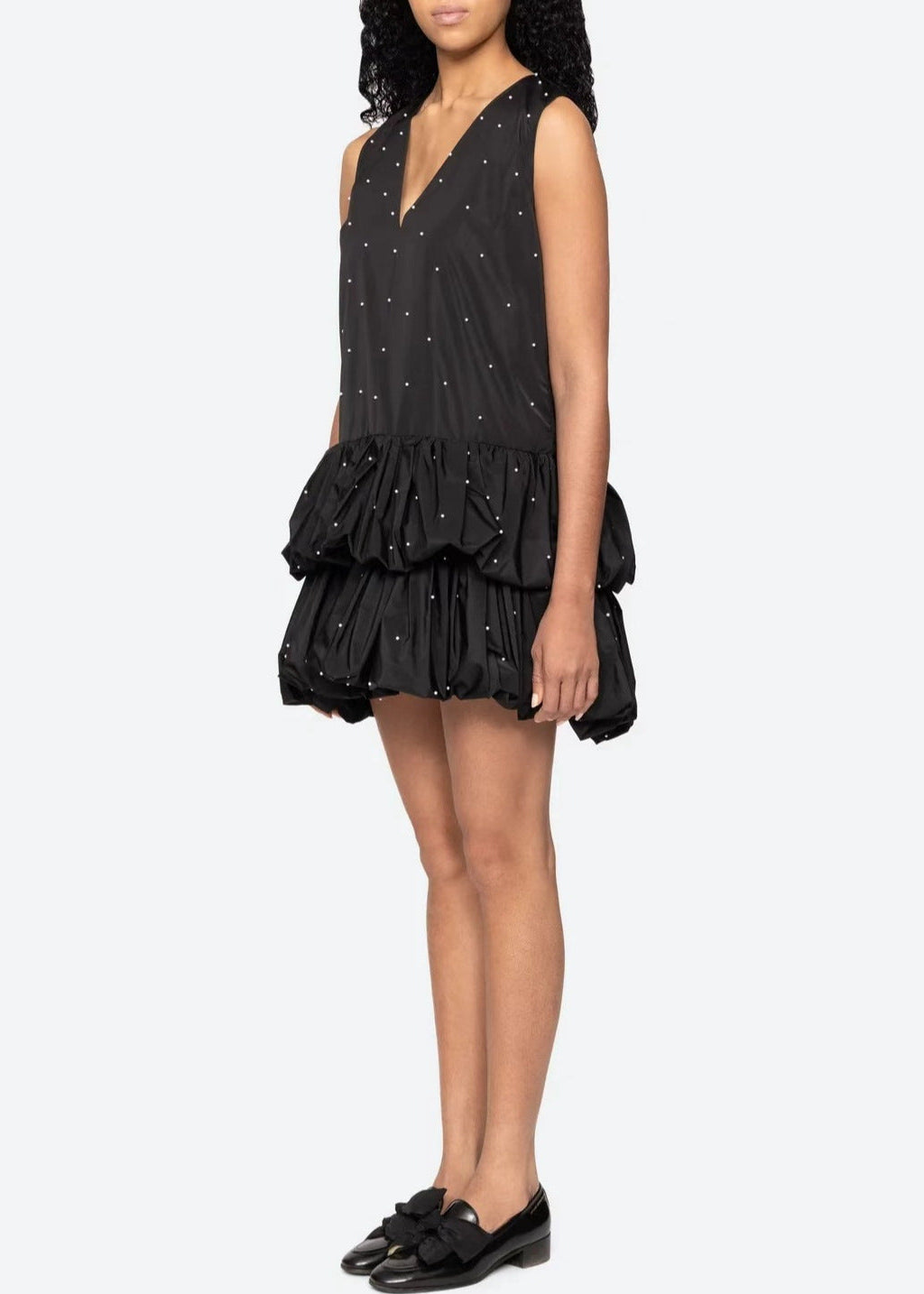 Fawzi Sleeveless Pearl Mini Dress