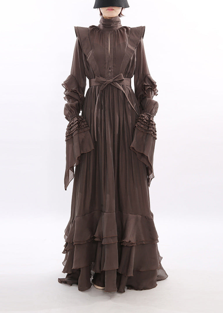 Drahuse Ruffle Cutout Maxi Dress