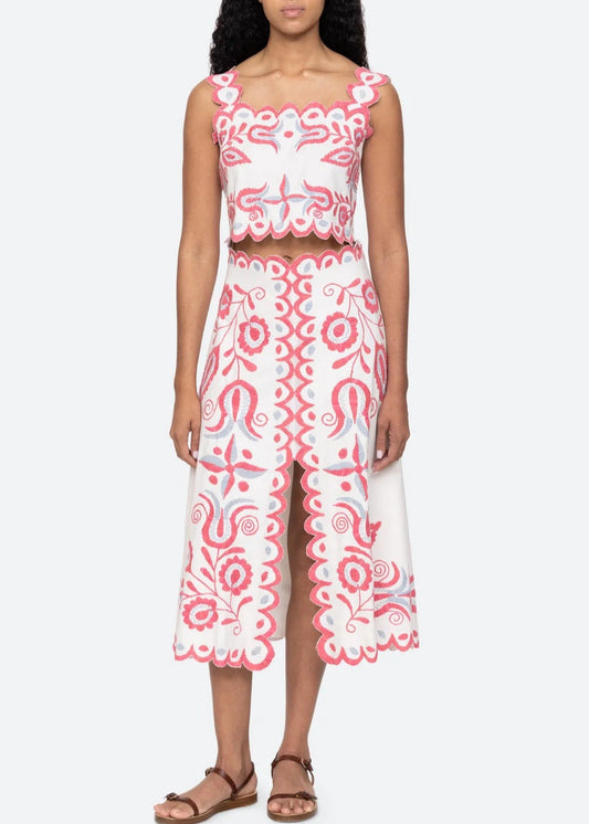 Fiamma Paisley Embroidered Skirt Set