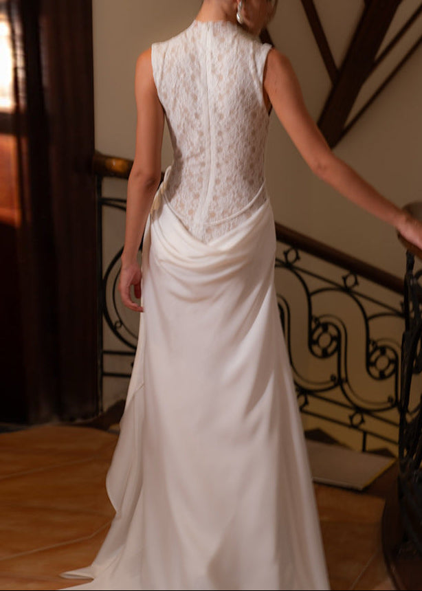 Domantas Sleeveless Flower Lace Maxi Dress