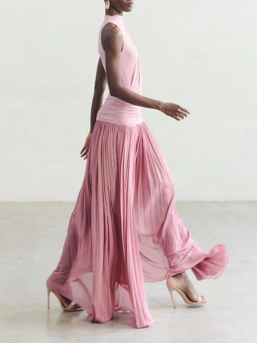 Clarette Asymmetric Ruch  Maxi Dress