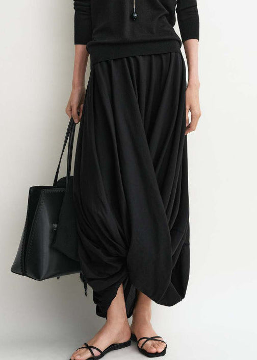 Fayruz Draped Twist Maxi Skirt In Black
