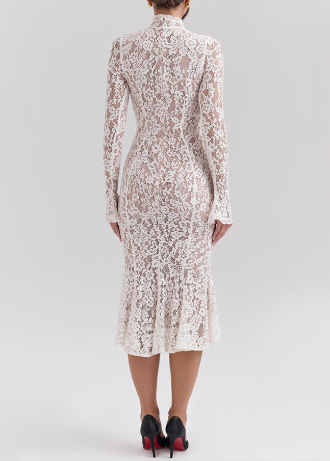 Bakr Lace Floral Bodycon Midi Dress