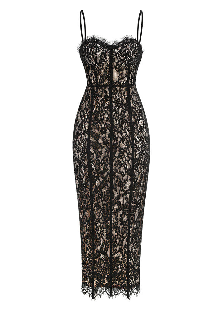 Doruk Lace Maxi Dress In Black