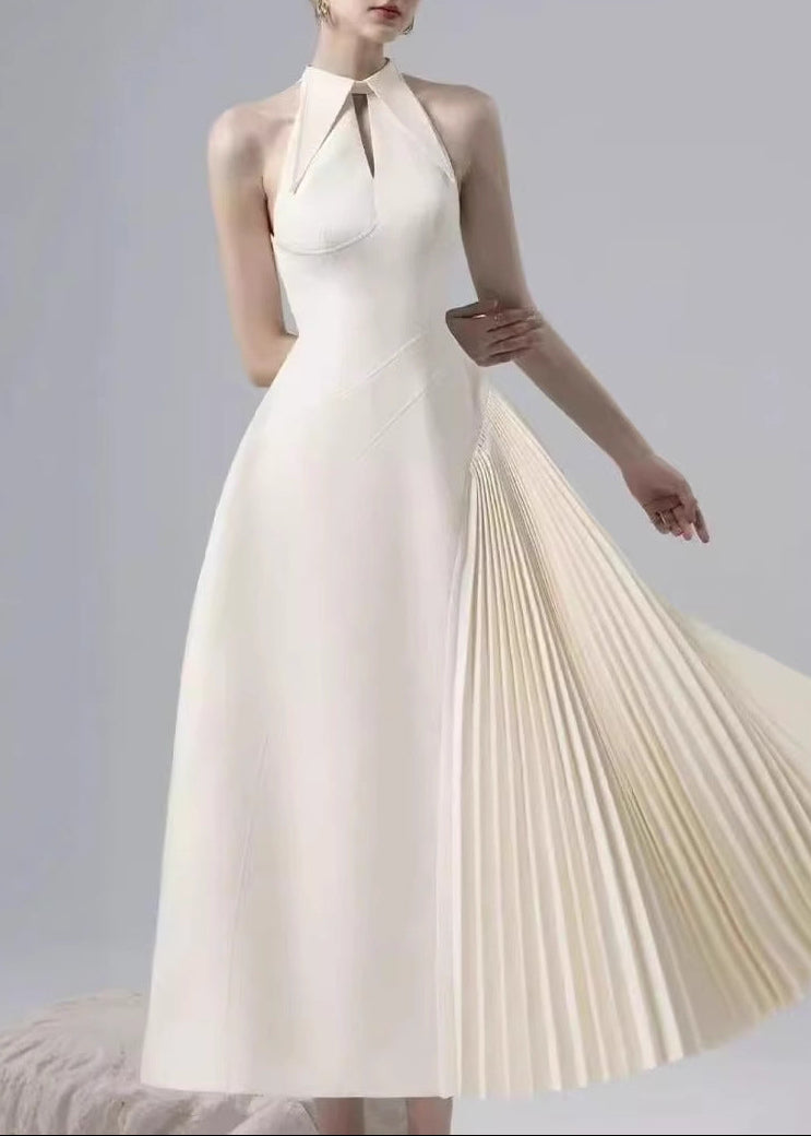 Zita Sleeveless Ruch Deconstruct  Maxi Dress In White