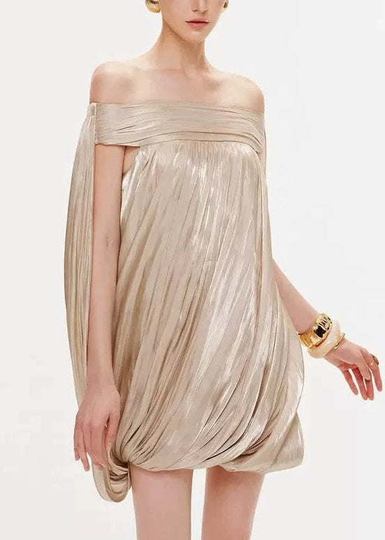 Delfim Off Shoulder Ruch Mini Dress