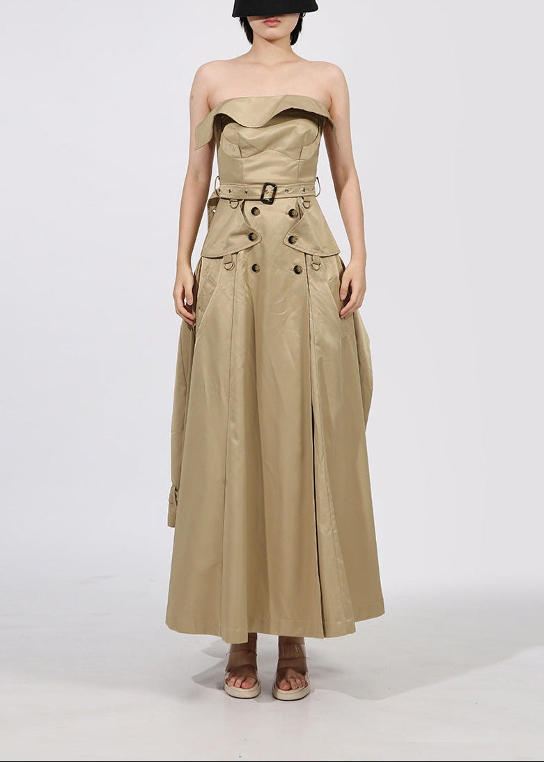 Dietlind Strapless Trench Coat Maxi Dress