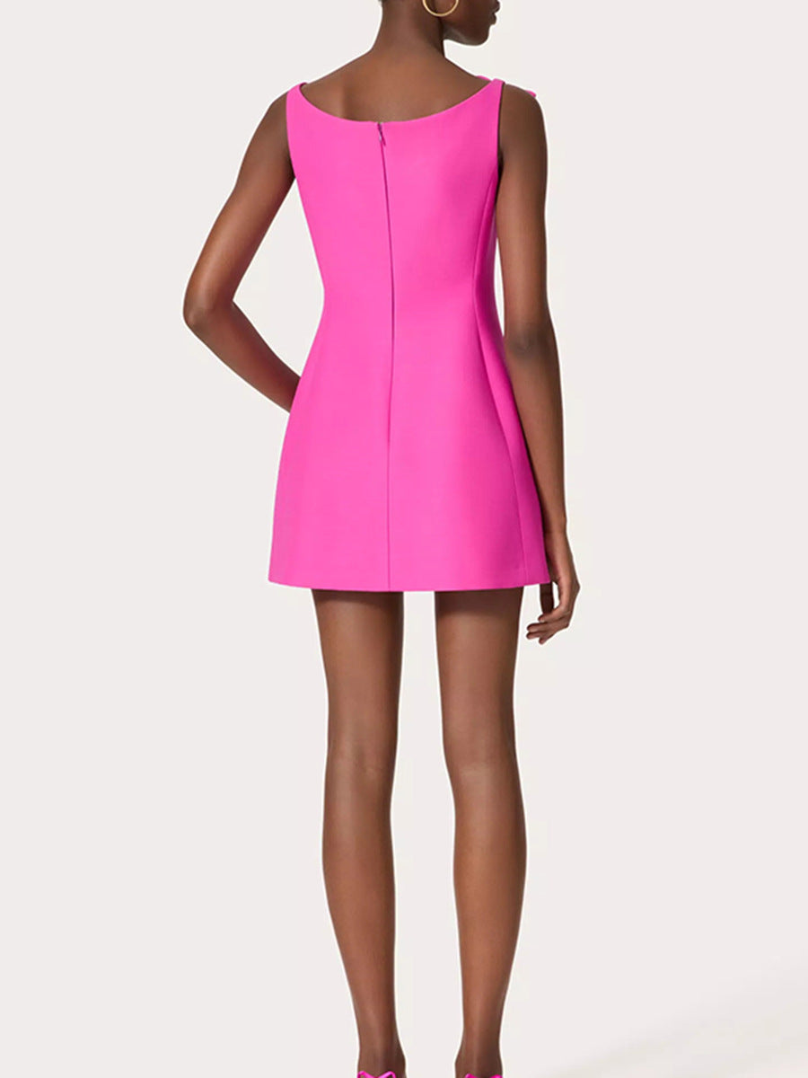 Anass Bow Sleeveless Mini Dress