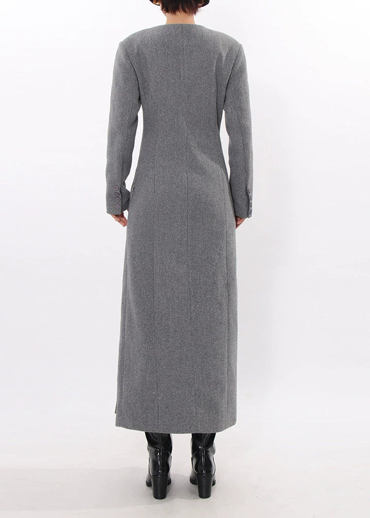 Fahd Asymmetric Split Button Maxi Dress