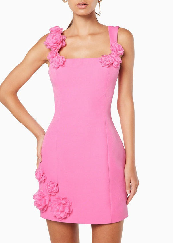 Derrick Sleeveless Flower Mini Dress
