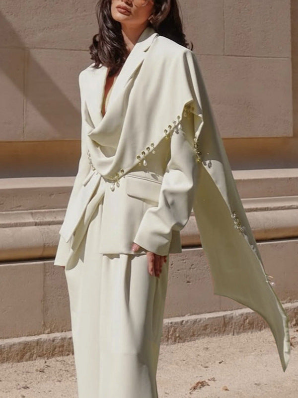 Fahmida Draped Cape Blazer