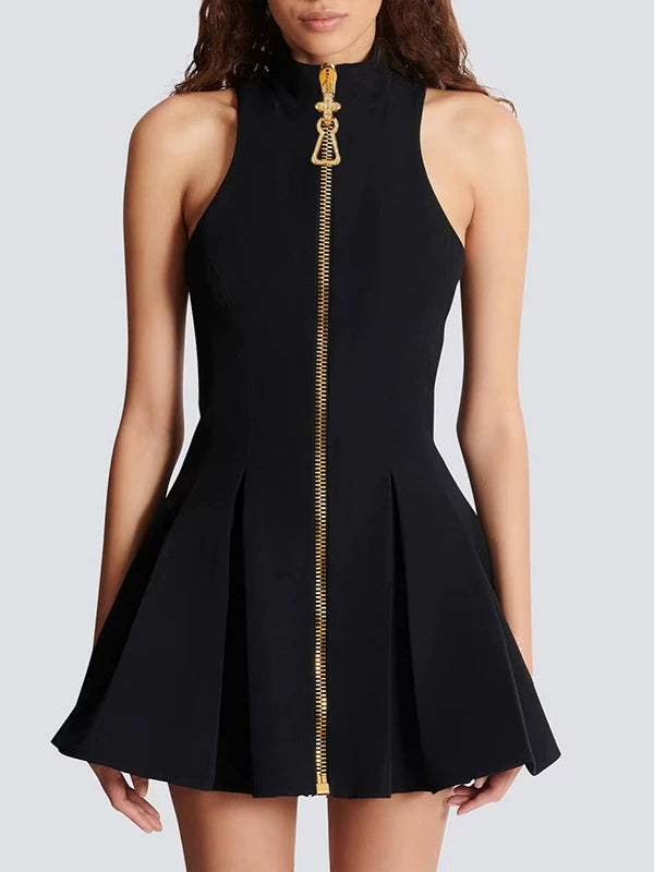 Dearbhla Sleeveless Zipper Mini Dress
