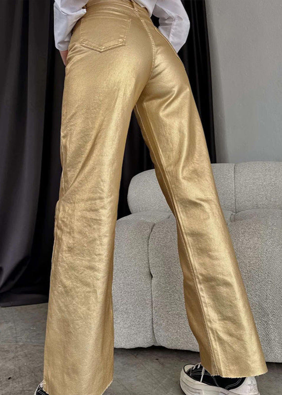 Omya Metallic Jeans In Gold