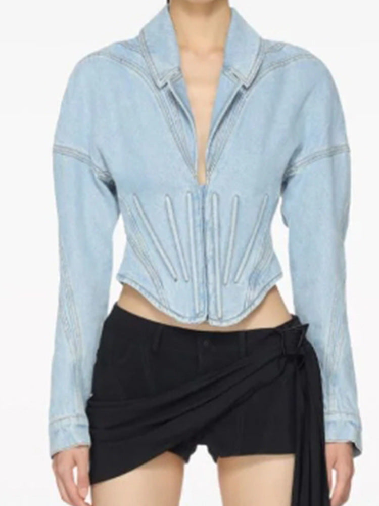 Flieen Corset Denim Jacket