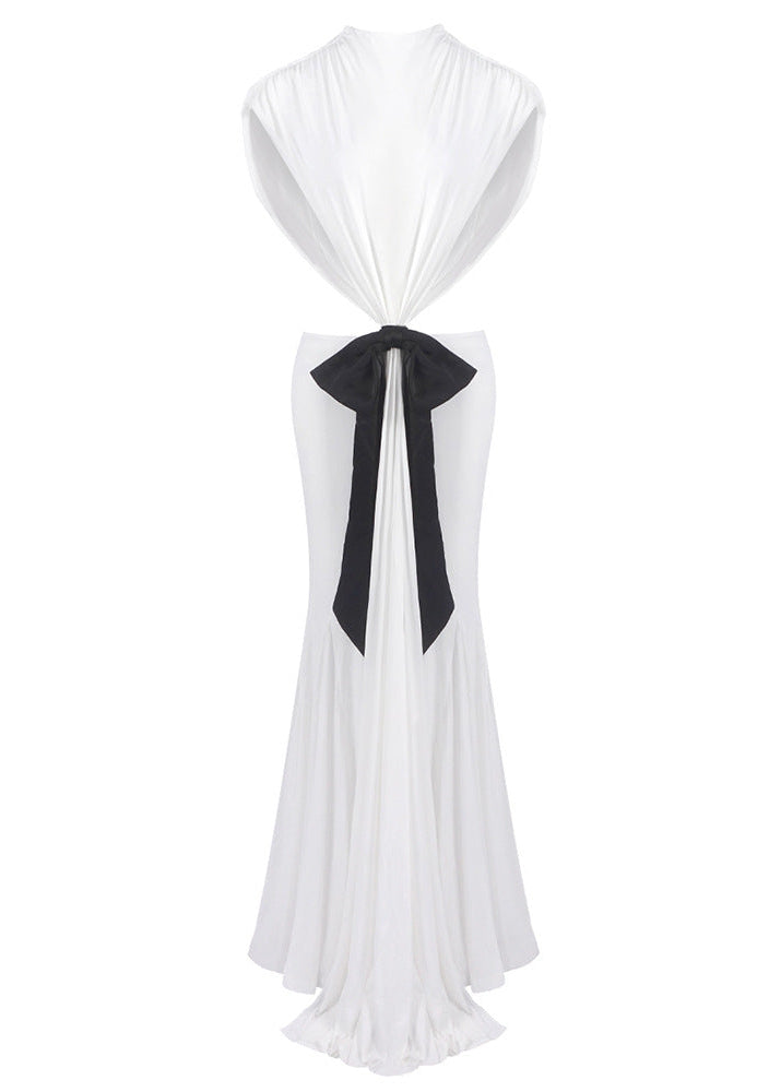Celsus Lace Up Cutout Bow Maxi Dress