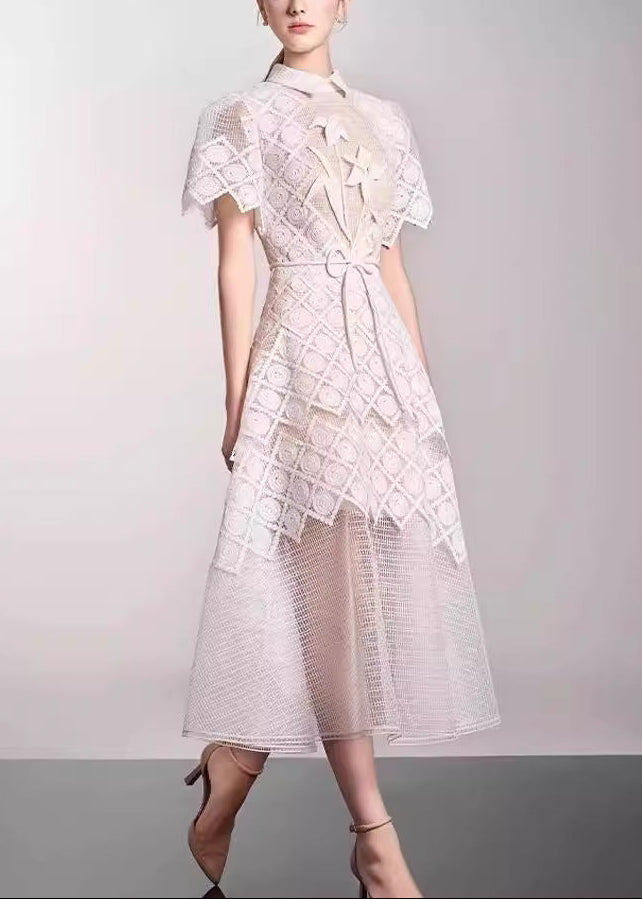 Dimitrina Flower Embroidered Midi Dress