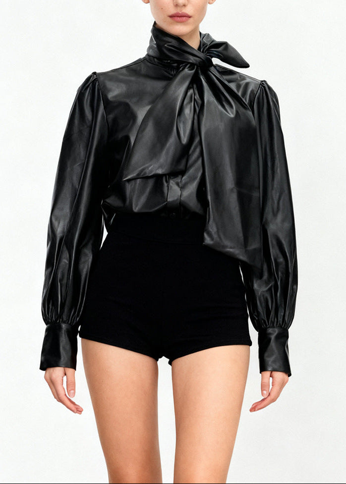 Faisal Tie Up Leather Shirt