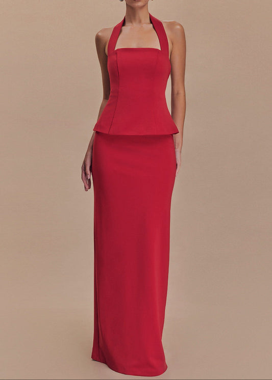 Annily Halter Neck Bodycon Skirt Set