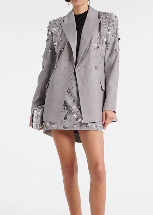 Annika Sequin Lapel Skirt Set