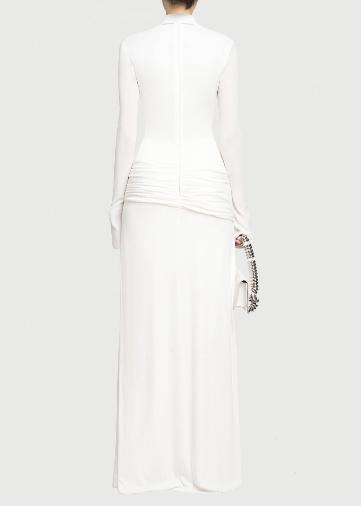 Adia Ruch Lapel Maxi Dress In White