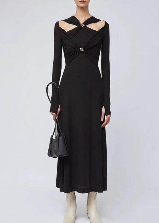 Miracle Cross Maxi Dress In Black