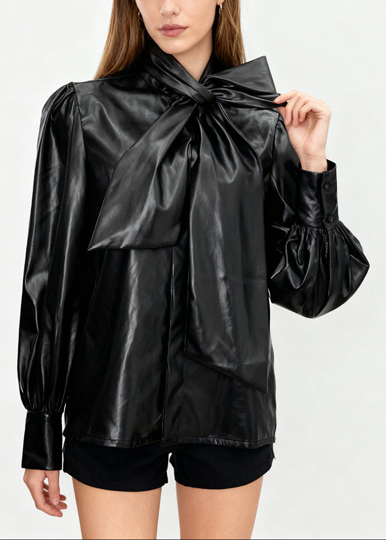 Faisal Tie Up Leather Shirt