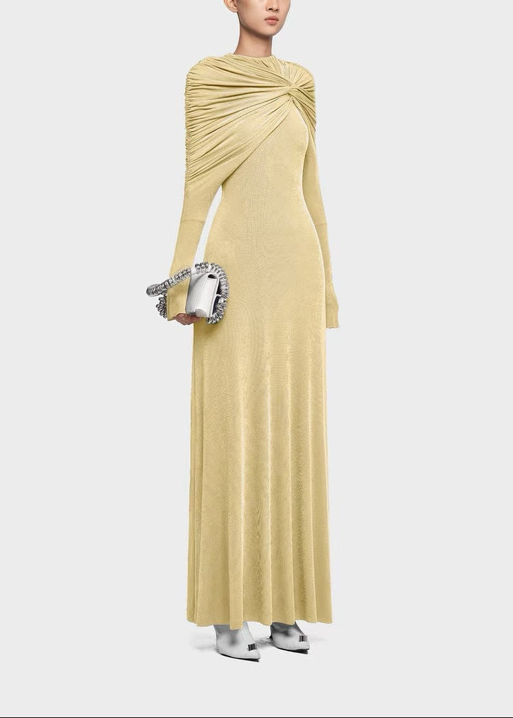 Dervla Ruch Twist Maxi Dress In Yellow