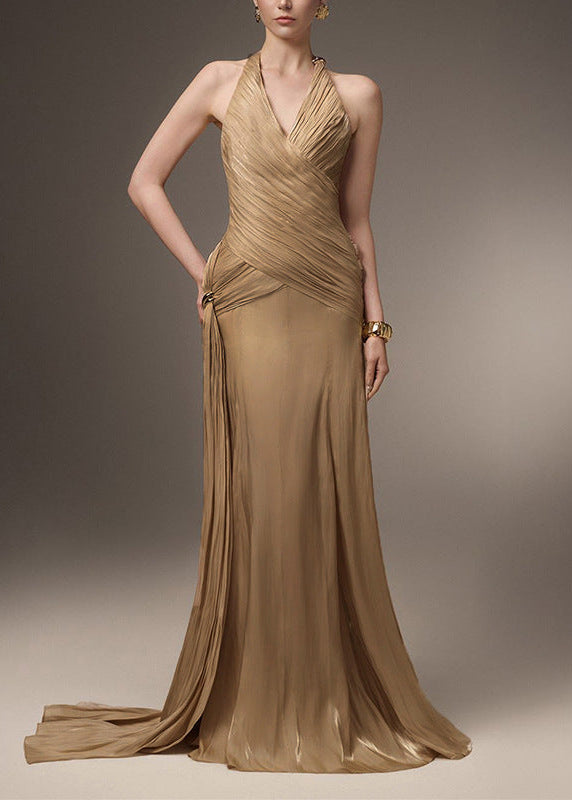 Borys Ruch Plunge Maxi Dress