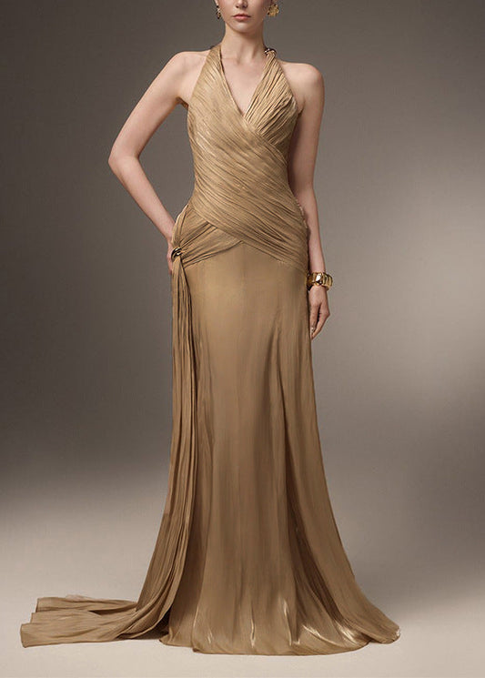 Borys Ruch Plunge Maxi Dress