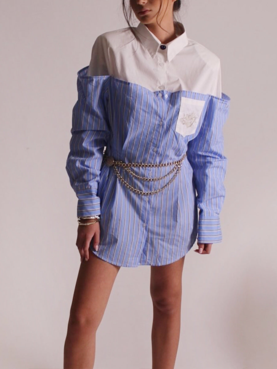 Careen Deconstruct Stripe Shirt
