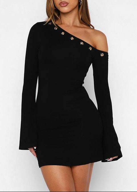 Darko One Shoulder Eyelet Mini Dress