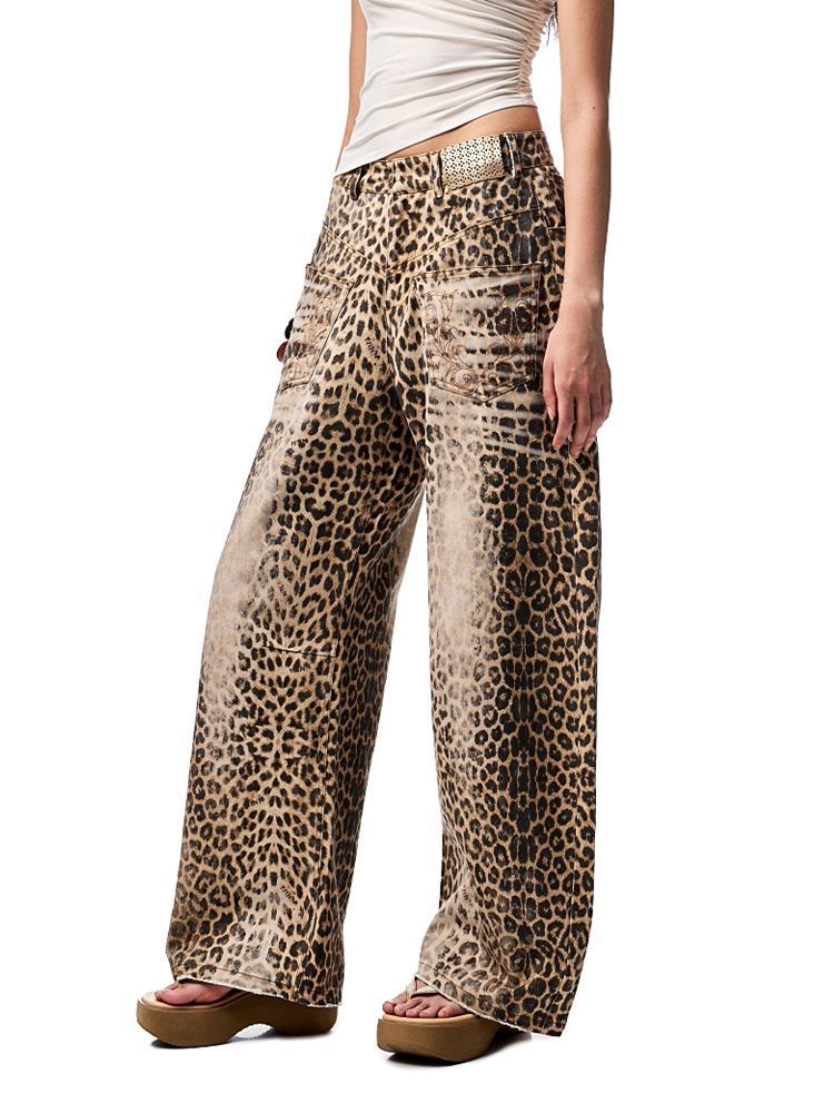 Dores Bleached Leopard Jeans