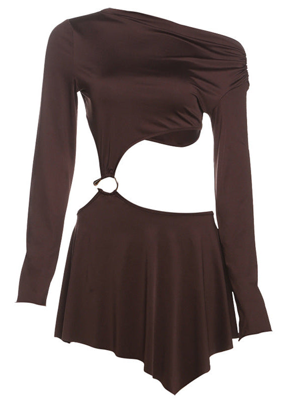 Chidiebere Cutout Asymmetric Ruffle Skirt Set