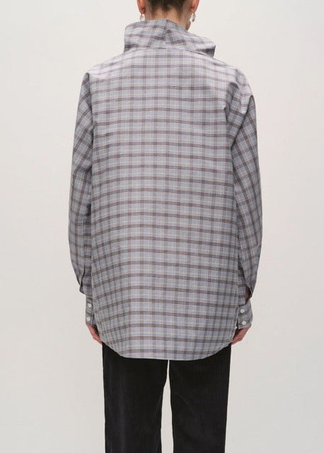 Farideh High Neck Grid Top