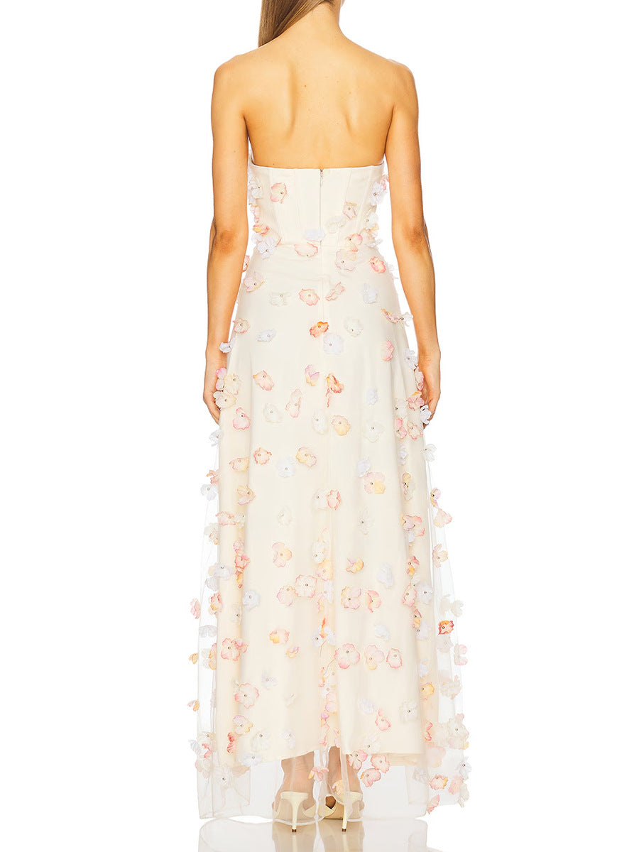 Ceylan Strapless Flower Maxi Dress