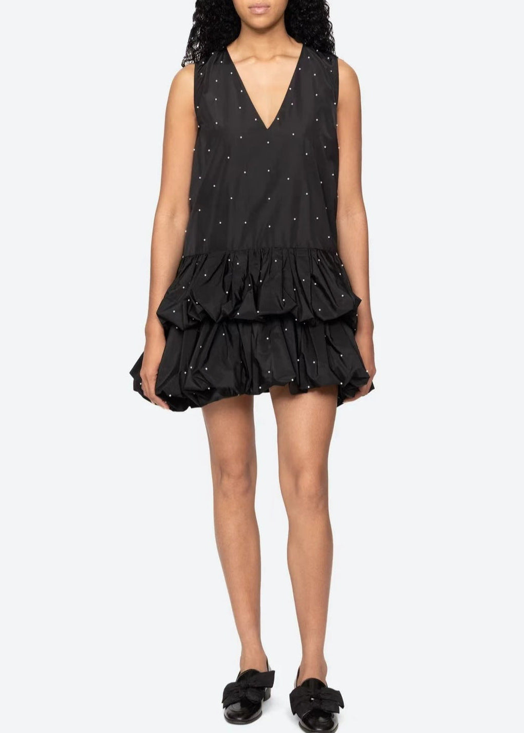 Fawzi Sleeveless Pearl Mini Dress