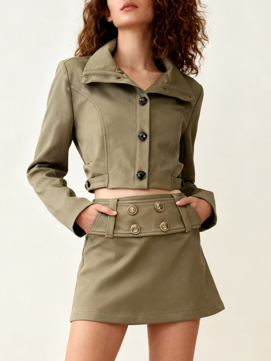 Debbora Long Sleeve Deconstruct Skirt Set