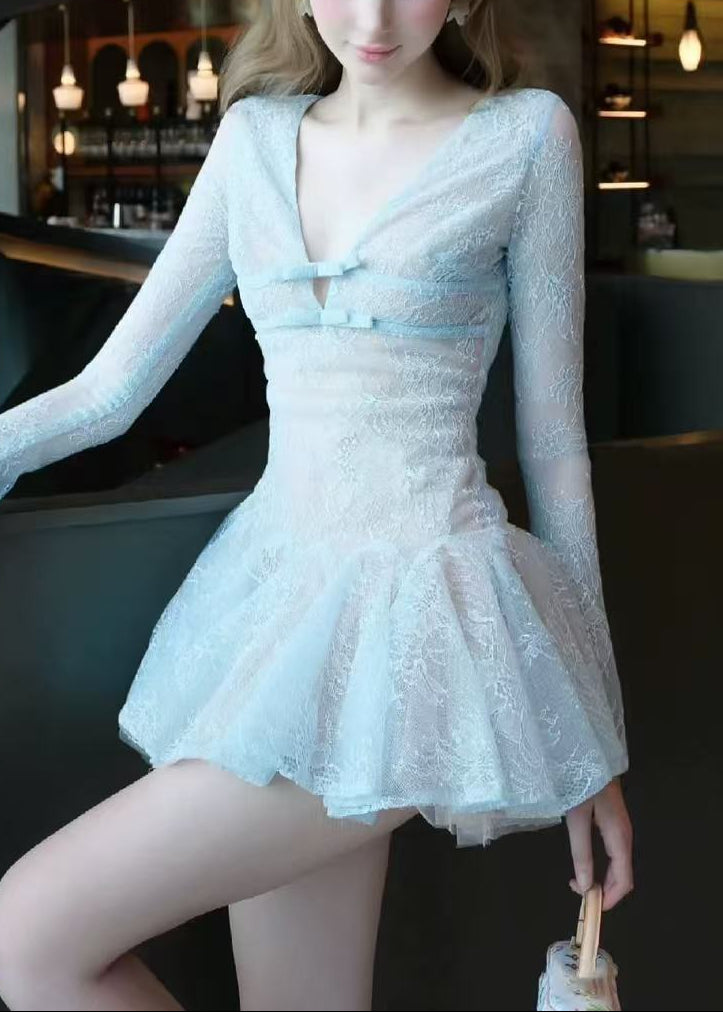 Digby Lace Sequin Puffy Mini Dress