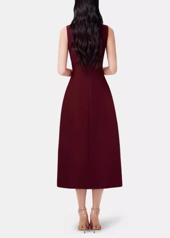 Berwyn Asymmetric Split Sleeveless Maxi Dress In Red