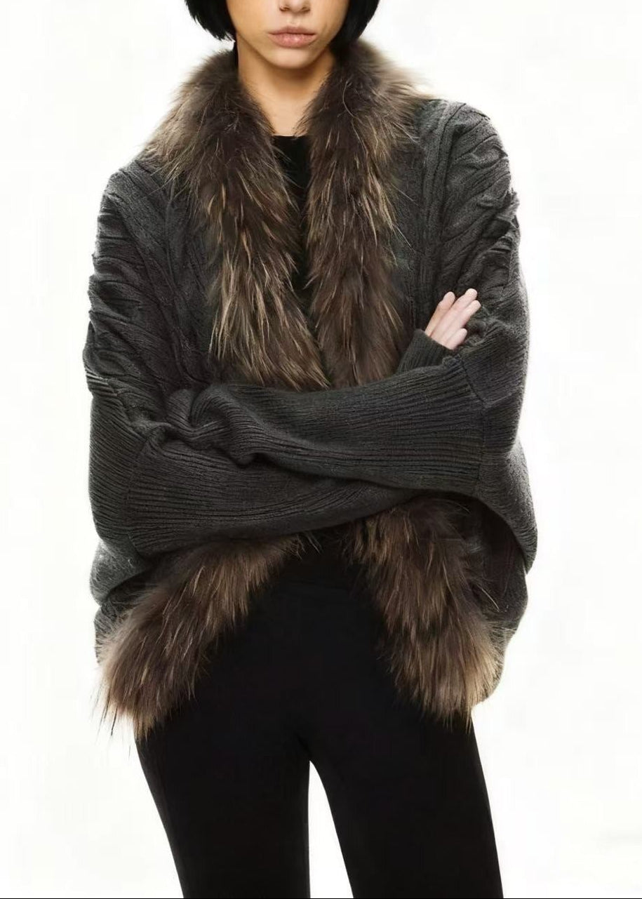 Deina Faux Fur Knit Jacket