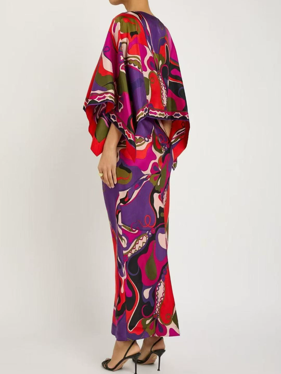Iefan Two Piece Print Spaghetti Maxi Dress
